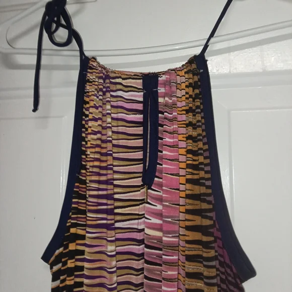 🦄 Elegant Multicolor Sleeveless Dress Size Large 24" And Stretchy - Picture 10 of 15